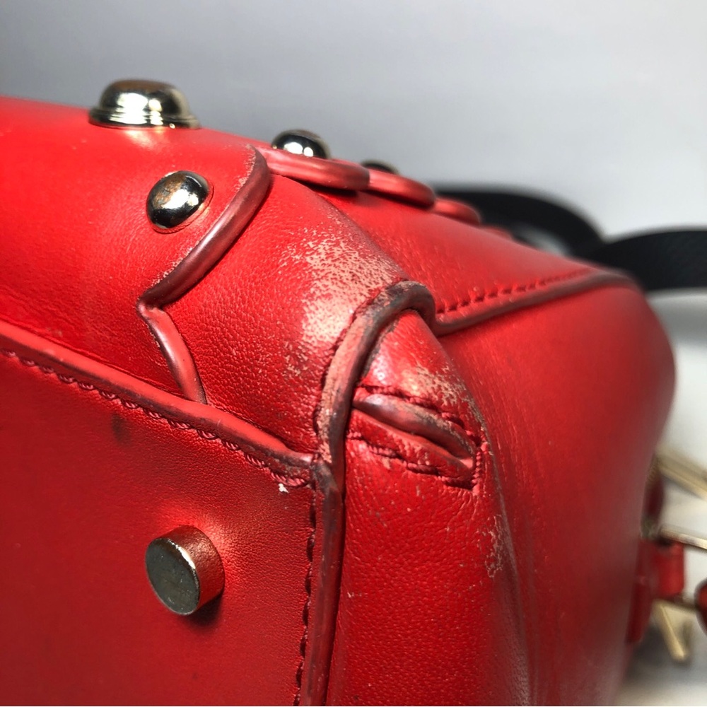 Kate Spade Madison Avenue Stewart Red Carpet Leather Studded Mega Lane Rare Bag - Picture 10 of 15